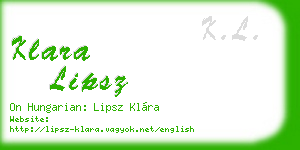 klara lipsz business card